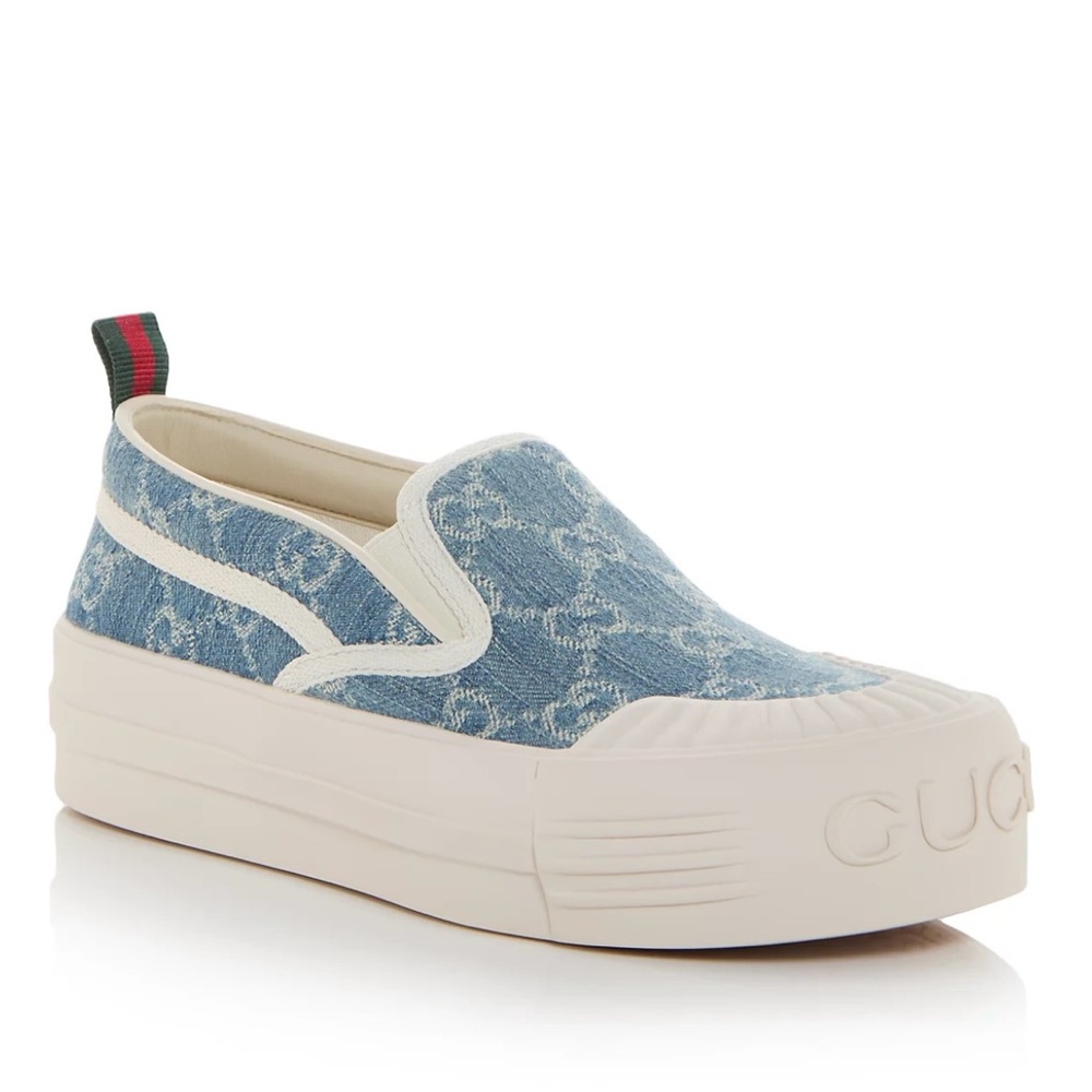 BNIB Gucci Women's GG Platform Denim Slip-On Sneaker sz.36.5